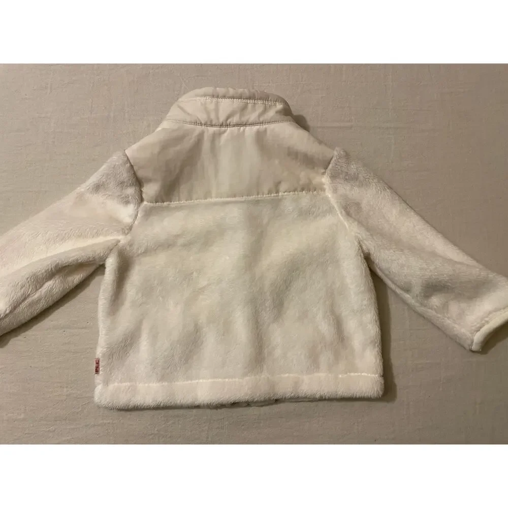 The Children's Place Kids Size 6-9 Months Full Zip Jacket Fuzzy Coat Cream NWT‎